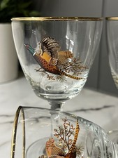Set Of 4 Vintage/Retro Flying Pheasant spirit Stem Glasses
