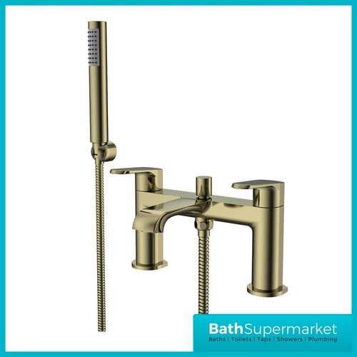 Brushed brass bathroom tap - bathroom,
