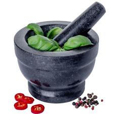 Pestle and Mortar Set Granite Stone Spice & Herb Crusher Home Kitchen Tool UK