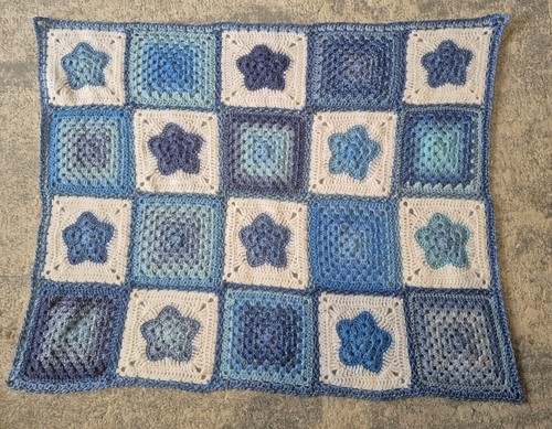 Handmade crochet blue star - crochet,