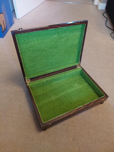 Vintage wooden box with green - wooden,