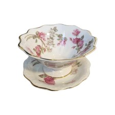 *SET OF 2* Aynsley Fine Bone China Elizabeth Rose Derwent Bowl 5" and Small Dish