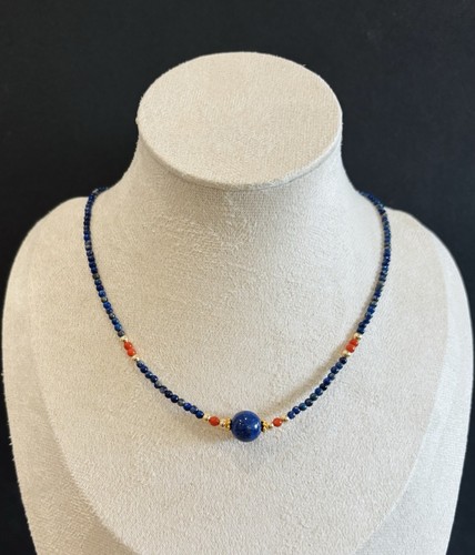 Lapis lazuli red beaded - lapis,