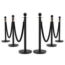 Stanchions Velvet Ropes 6Pcs