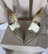 Jimmy Choo nude patent crystal