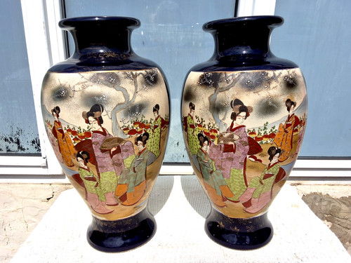 Pair large antique - pair, japanese