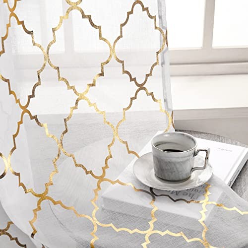 Gold and white sheer - ,