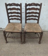 Pair Ladderback Dining Chairs