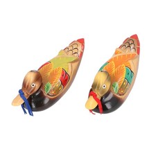 Handcrafted Wooden Mandarin Ducks Figurine For Romantic Home Decor