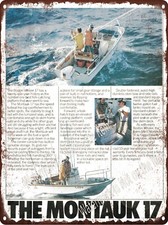 BOAT Boston Whaler 17 Montauk Fishing Metal Sign 9x12" A989