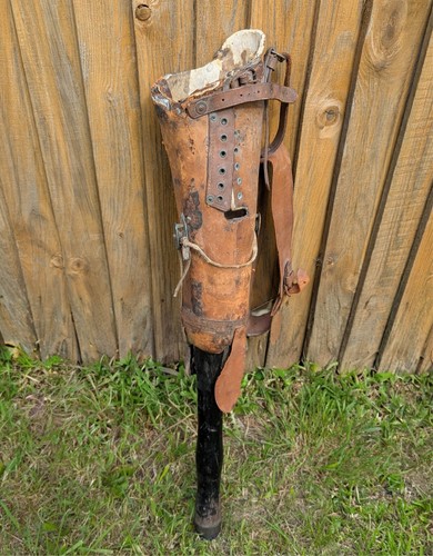 Antique prosthetic leg peg - antique,