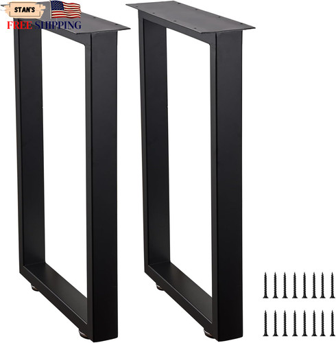 Black metal bench legs - bench, set