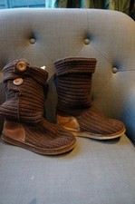 Dark Brown Knitted Boots with