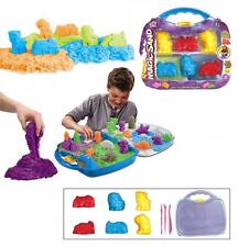 Kids Play Magic Motion Sand Set with Multicoloured Moulds and Tray Carry Case