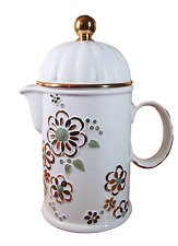 Vintage Shorter & Son Pottery Floral Coffee pot 1960-70s design Teapot interest