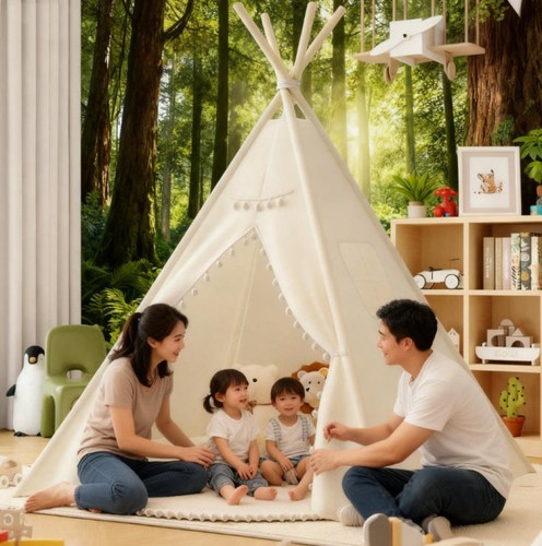 160cm large canvas kids teepee - 160cm,