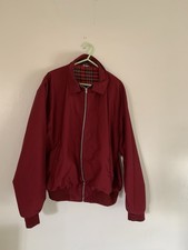 Harrington Style Jacket Red VGC Checked Lining Size XL 61x76cm Made In England