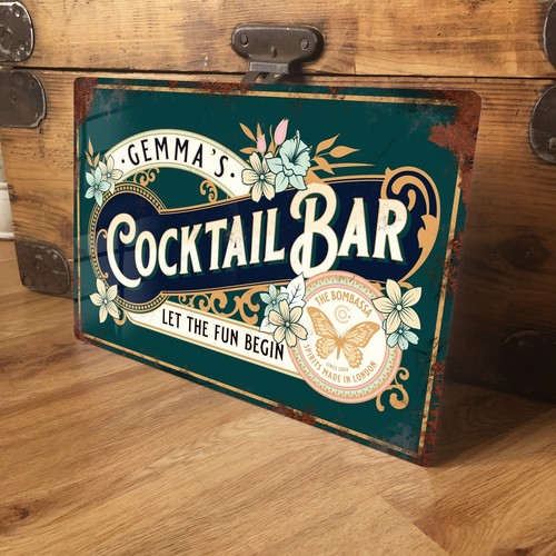 Personalised cocktail bar sign - bar,