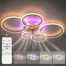 LED Ceiling Fans With Lights Dimmable Remote Control App Control for Bedroom