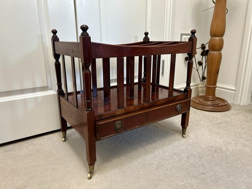 Vintage mahogany magazine rack - magazine,