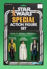 Vintage Star Wars Yavin 3 Pack Luke Han Leia/Diorama Playset - No US import fees