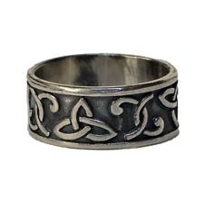 Trinity Triskele Celtic Knot Ring 925 silver Metal Biker Viking Gothic P - Z.