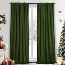 Nursery Sunlight Green Velvet Curtains - Elegant Interior Decoration Large Wi...
