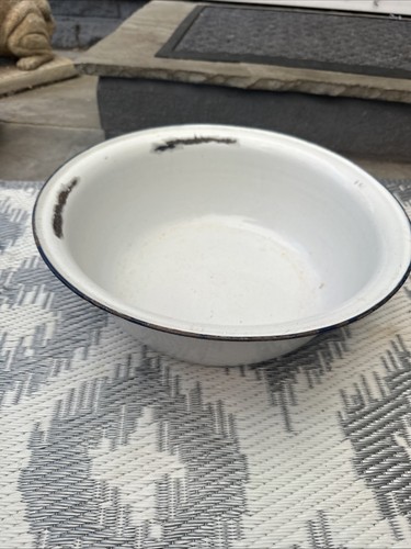 Large vintage enamel bowl - vintage,