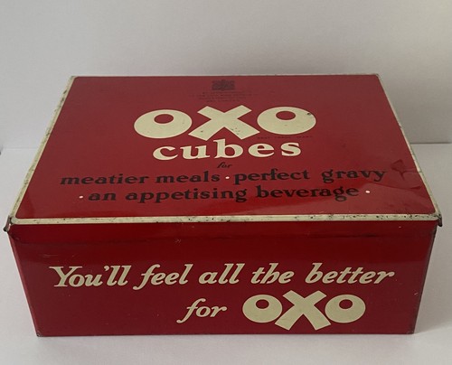 Vintage oxo cubes tin box - tin, box,