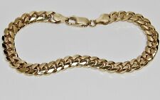 9ct Yellow Gold on Silver Men's Cuban Curb Bracelet - 8.5 inch