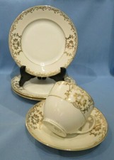 Vintage China "Made in Czechoslovakia"  tea trio, plus spare plates