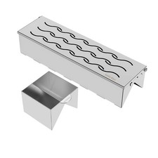 Onlyfire Stainless Steel VV-Shape BBQ Smoker Box with Water Reservoir for Gas