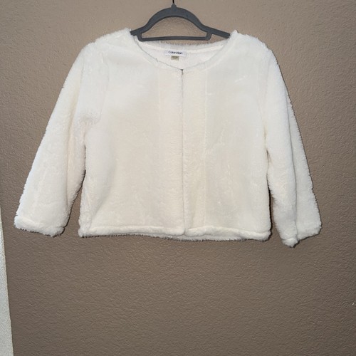 Calvin klein white faux fur - klein,