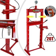 Heavy Duty Hydraulic Shop Press 20 Ton (Pressure Gauge Garage H Frame Workshop)
