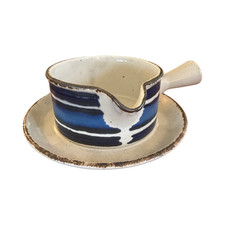 Midwinter Stonehenge “Moon” Gravy Boat with Underplate, England, 1970s