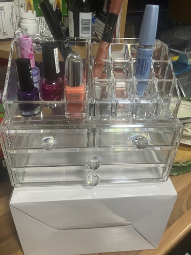 Clear acrylic makeup organiser - clear,