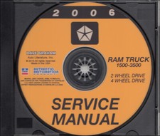 2006 Dodge Ram Truck Service Manual on CD 1500 2500 3500 Pickup Shop Gas Diesel