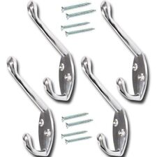 4x CHROME HAT & COAT HOOKS