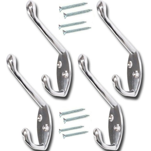 Chrome hat coat hooks - 4x,