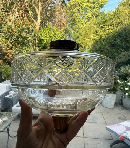Antique clear cut - glass, large