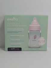 Evenflo Balance Wide-Neck Glass Anti-Colic Baby Bottles  - 6oz (3 Pack) ~NEW~