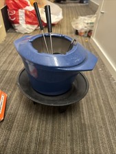 Le Creuset Blue Fondue And Stand