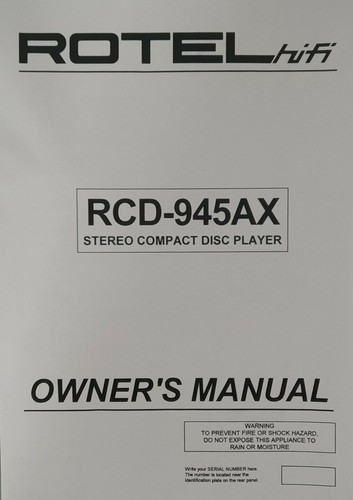 Rotel rcd 945ax compact - rotel, rcd-945ax