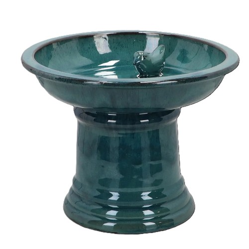 Ceramic bird bath feeder - bird,