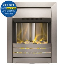 Adam Helios Steel Brushed Inset Electric Fire Heater Heating Real Flame Effect
