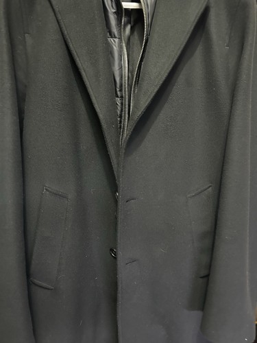 Men black overcoat - men's,