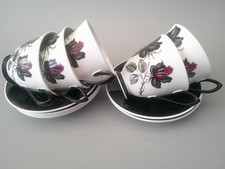 Royal Albert Masquerade Coffee cups & saucers Black Handle