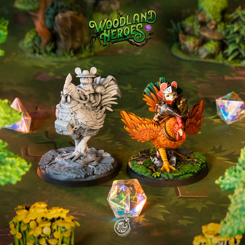 Mouse rooster riders - rooster, cute