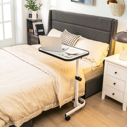 White adjustable overbed - overbed, c