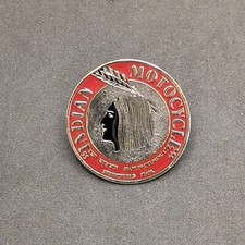 Indian Motorcycle Pin - "Indian Motocycle" - Red Enamel - 1" Double Pinback